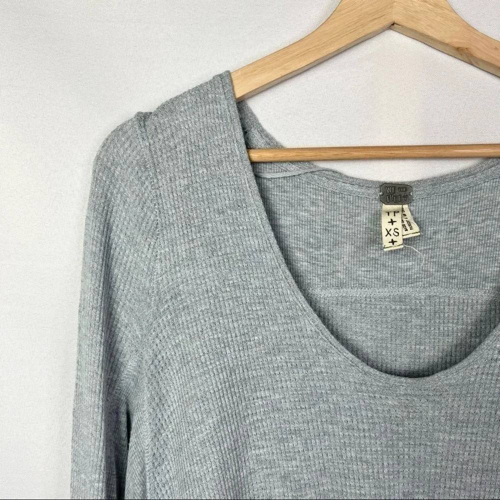 Free People We‎ the Free Light Gray Malibu Thermal Long Sleeve XS